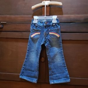 Jeans with cute front rainbow pockets